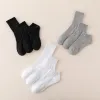 Men's socks, women's socks, boat socks, pure cotton socks, spring and summer socks, black, white and grey solid colors, breathable and sweat-absorbing, four-season short socks Specification image